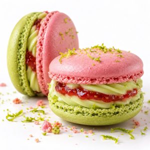 Limette-Erdbeere Macaron von Happy Macarons and Cookies