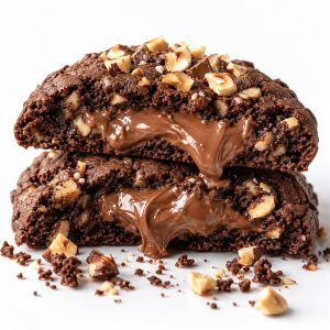 Nutella Cookie mit cremigem Nutella-Kern und Haselnuessen von Happy Cookies